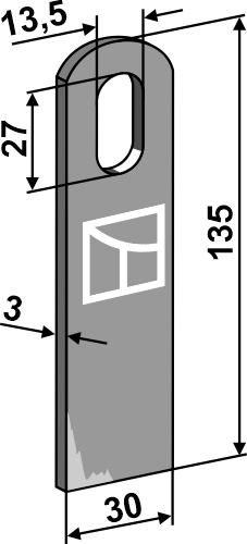 Beluftningskniv 135x30mm