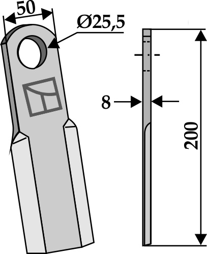 Kniv 200x50mm