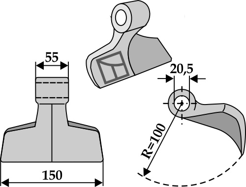 Hammerslagle 150x55mm