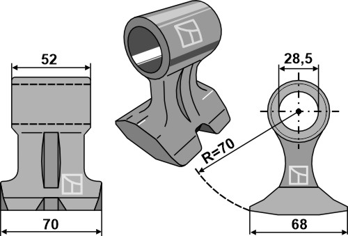 Hammerslagle 70x52mm