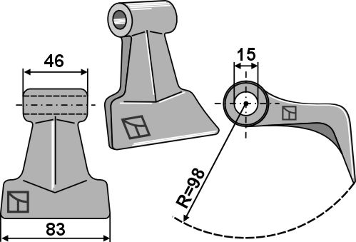 Hammerslagle 83x45,5mm