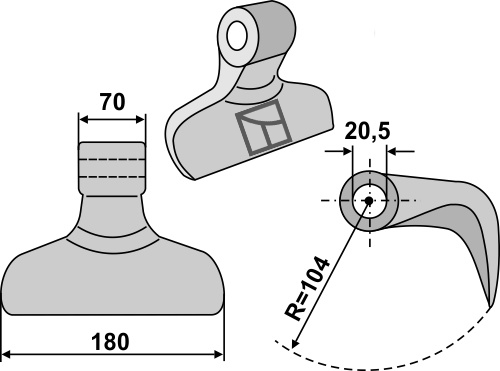Hammerslagle 180x70mm