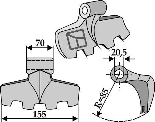 Hammerslagle 155x70mm