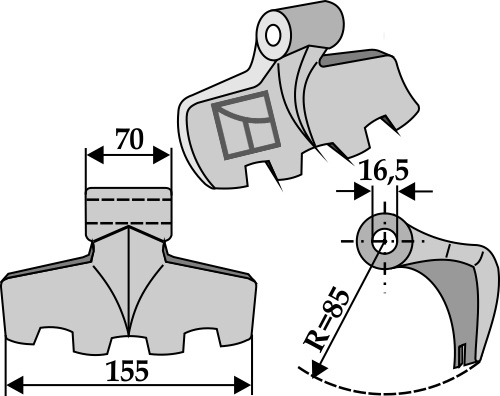 Hammerslagle 155x70mm