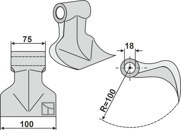 Hammerslagle 100x75mm