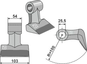 Hammerslagle med svejsning 103x54mm