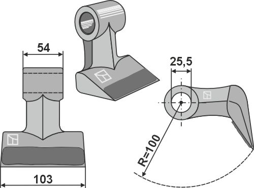 Hammerslagle med svejsning 103x54mm