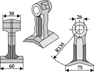 Hammerslagle 60x38mm