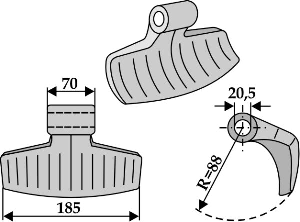 Hammerslagle 185x70mm