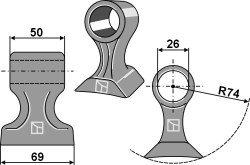 Hammerslagle 69x50mm