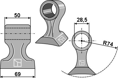 Hammerslagle 69x50mm