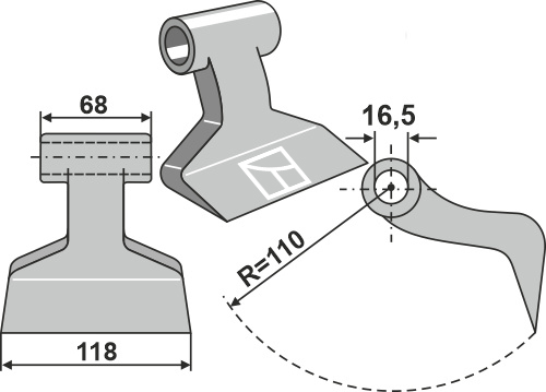 Hammerslagle 118x68mm