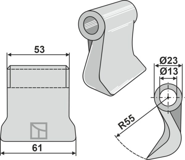 Hammerslagle 61x53mm
