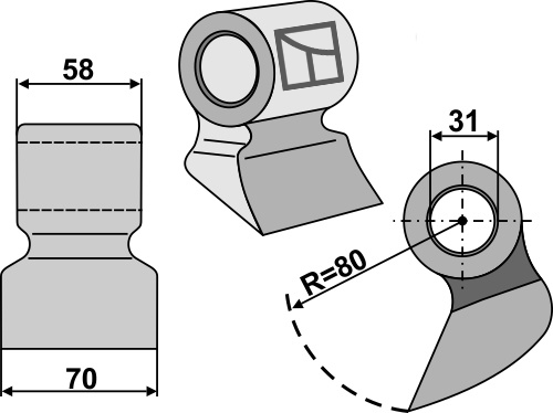 Hammerslagle 70x58mm