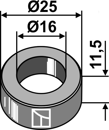 Bøsning 11,5xØ16xØ25
