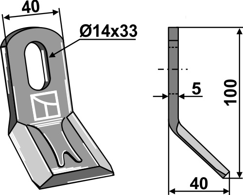 Y- kniv 100x40mm