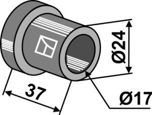 Bøsning indvendig 37xØ17xØ24