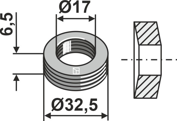 Elastisk skive Ø32,5x6,5xØ17