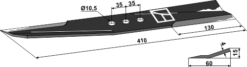 Kniv 410mm - højre
