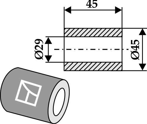 Bøsning 45xØ29xØ45