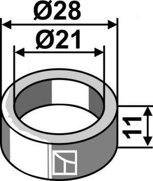 63-sau-10 Bøsning 28x11xØ21