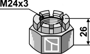 Kronmøtrik M24x3