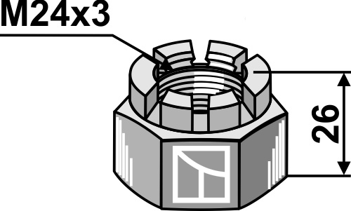 Kronmøtrik M24x3