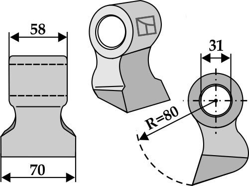 Hammerslagle 70x58mm
