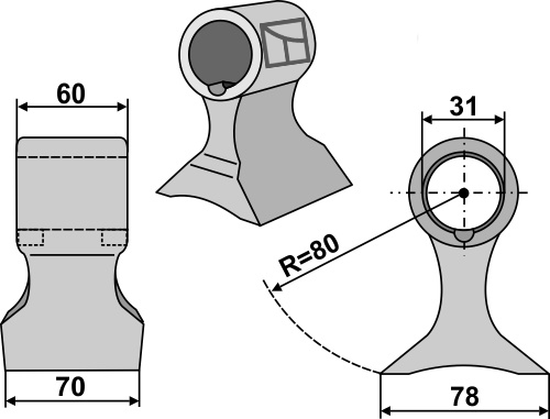 Hammerslagle 70x60mm