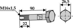 Bolt M16x1,5x90 - 10.9