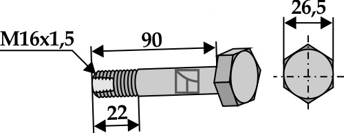 Bolt M16x1,5x90 - 10.9