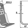 L-kniv 120x60mm