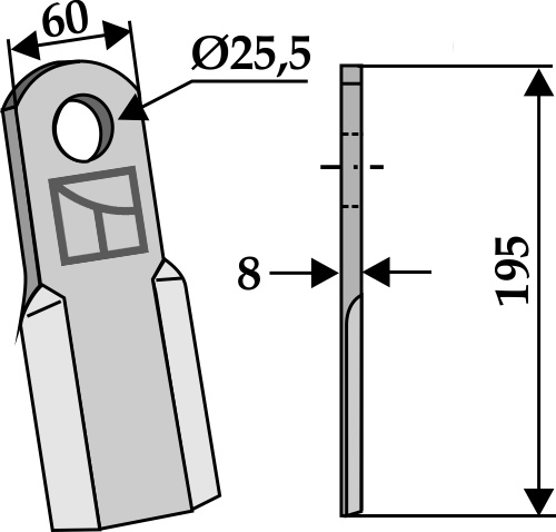 Kniv 195x60mm
