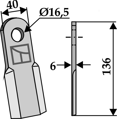 Kniv 136x40mm