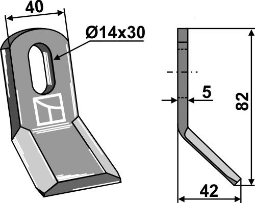 Y- kniv 82x40mm