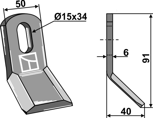 Y- kniv 91x50mm