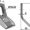 Y- kniv 90x40mm