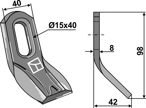 Y- kniv 98x40mm