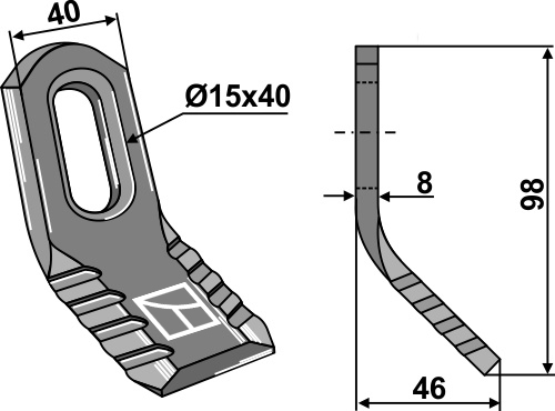 Y- kniv 98x40mm