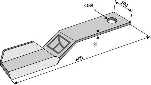 Kniv 600mm - højre