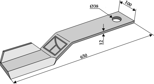 Kniv 650mm - højre