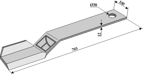 Kniv 765mm - højre