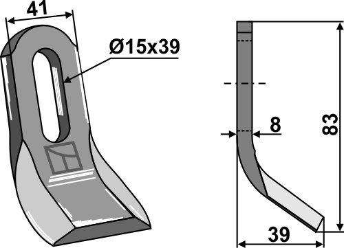 Y- kniv 83x41mm