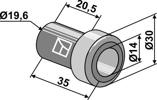 Bøsning 35xØ14xØ30