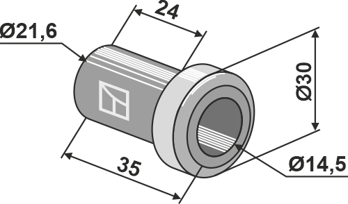 Bøsning 35xØ14,5xØ30