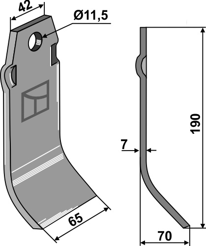 Kniv 190x65mm