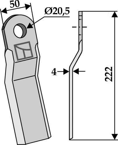 Kniv 222x50mm
