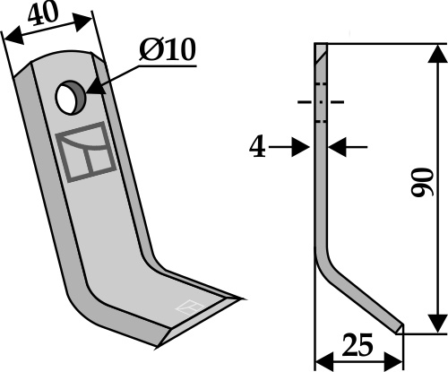 Y- kniv 90x40mm