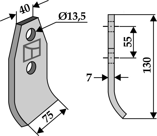 Kniv 130x75mm