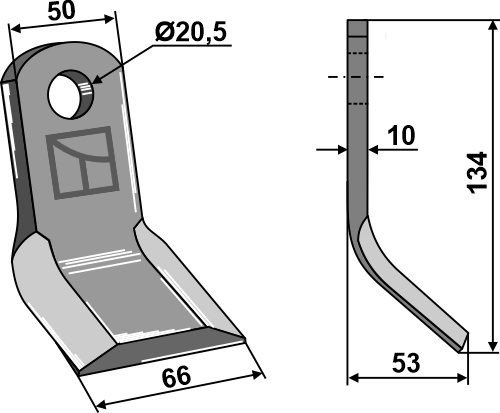 Y- kniv 134x50mm